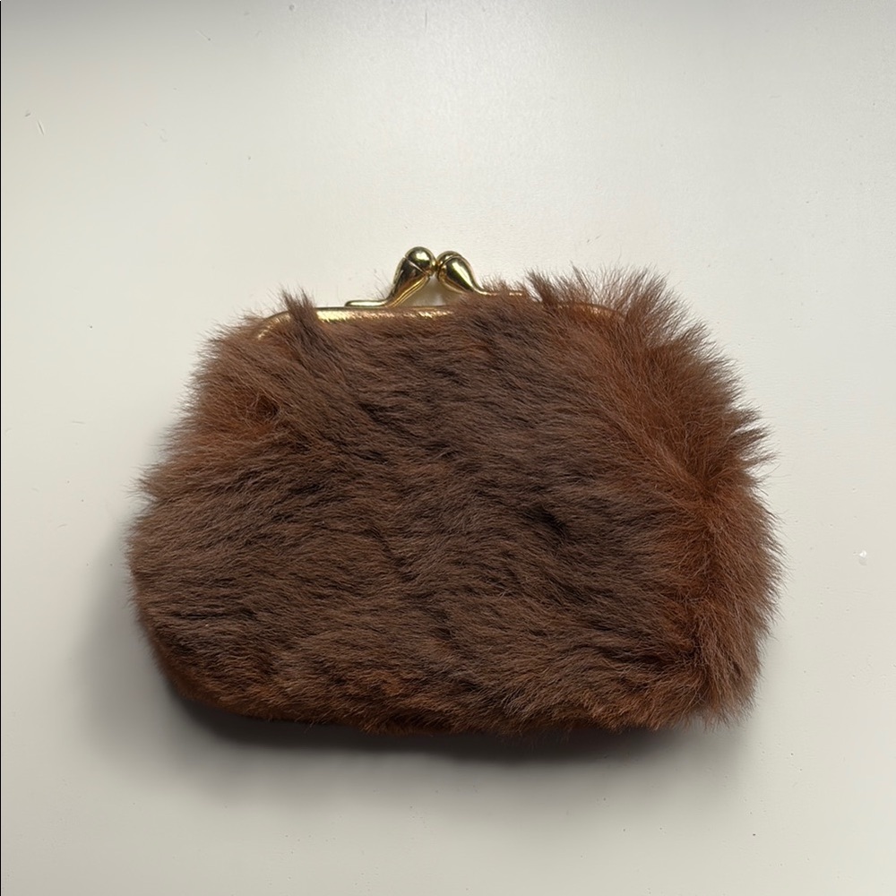 Brown Fur Coin Purse